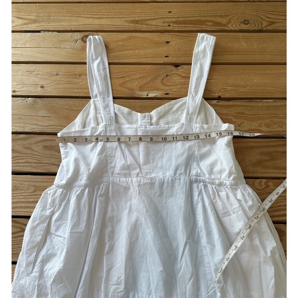 Madewell NWT Women’s Button Front Tiered MIDI Sleeveless Dress Size 14 White D11 - Picture 8 of 8
